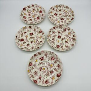 Vintage Copeland Spode Saucers Rosebud Chintz 5.5"- 5 Available